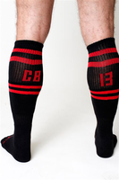 STRYKER SOCKS, ONE SIZE BALCK/RED, ONE SIZE