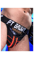 FT GRUNT ORANGE NYLON/SPANDEX JOCK WITH INTEGRATED SILICONE COCKRING