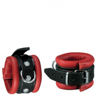 LEATHER CUFFS RED CUFFS, 6.5 CM