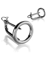 CHASTITY PENIS PLUG STAINLESS STEEL, RING: 45,50 MM, PLUG 7.5 CM LONG
