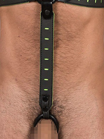 DOWN STRAP FOR HARNESS BLACK/GREEN FLUOR, SIZES: S, M