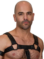 BULLDOG HARNESS BLACK, ADJUSTABLE, SIZES: S/M, L/XL
